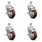 Service Caster 4 Inch Maroon Polyurethane Swivel 1/2 Inch Threaded Stem Caster Set with Brake SCC SCC-TS20S414-PPUB-MRN-TLB-121315-4 - alternate 1